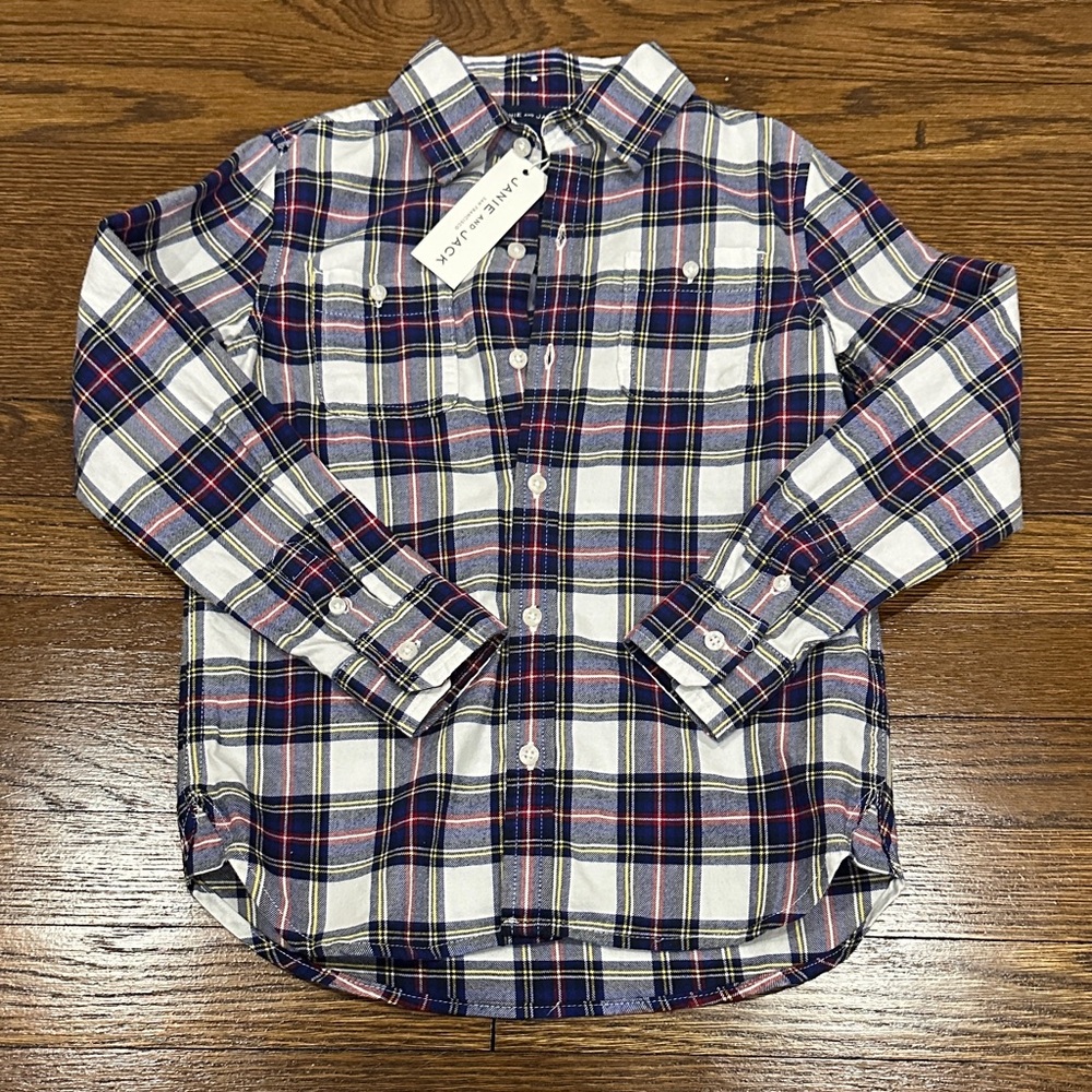 Janie and Jack Flannel Button Down Shirt